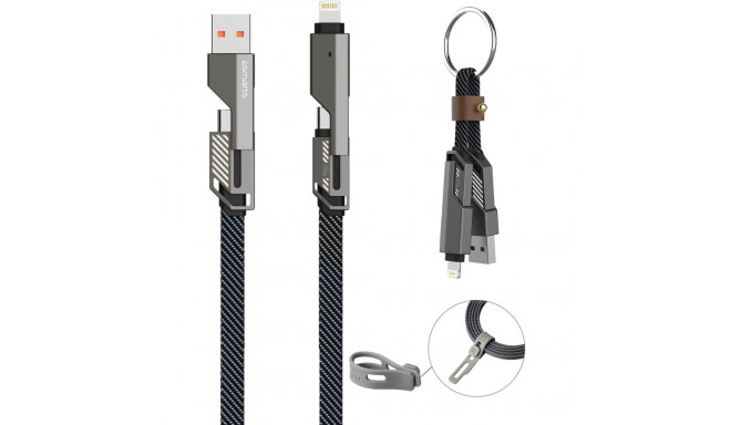 "4smarts USB-C Kabel ComboCord Flat 240W. 1.5m + Keyring Kabel"