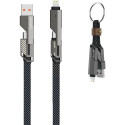 "4smarts USB-C Kabel ComboCord Flat 240W. 1.5m + Keyring Kabel"
