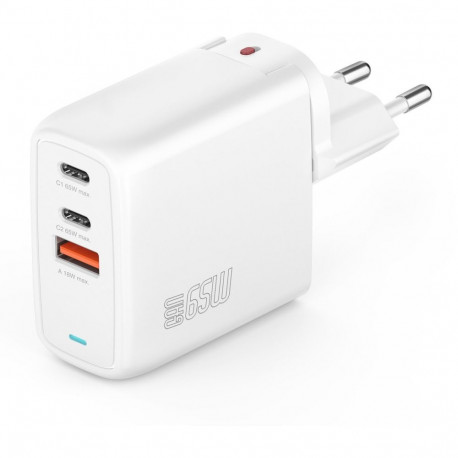 "4smarts Ladegert GaN Flex 65W 2 USB-C+1 USB-A. wei"