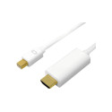 "Logilink 4K Mini DisplayPort-Kabel DP 1.2 zu HDMI 1.4 5m wei"