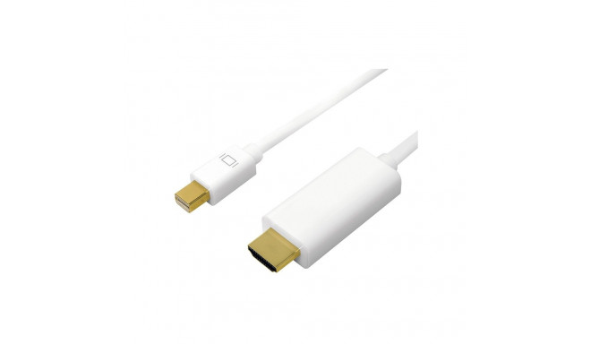 "Logilink 4K Mini DisplayPort-Kabel DP 1.2 zu HDMI 1.4 5m wei"