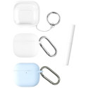 "4smarts Case Set Omega AirPods 4. 3er Set wei. hellblau"