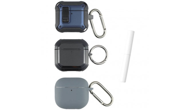 "4smarts Case Set Alpha AirPods 4.3er Set blau.grau.schwarz"