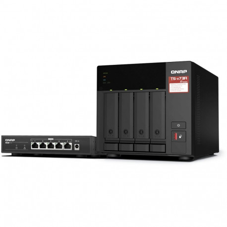 "QNAP Bundle NAS TS-473A 4 bay AMD Ryzen Embedded V1500B 2.5G + Switch QSW-1105-ST 5 ports 2.5G"