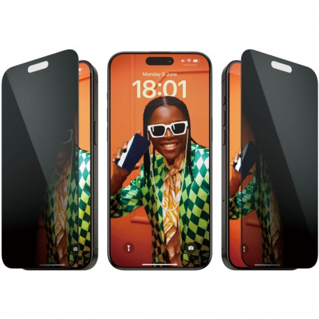 "PanzerGlass Privacy iPhone 15 Pro Max. UWF w. EasyAligner"