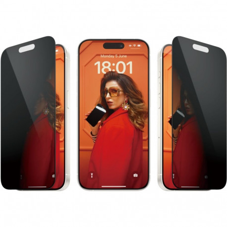 "PanzerGlass Privacy iPhone 15 Pro. UWF w. EasyAligner"