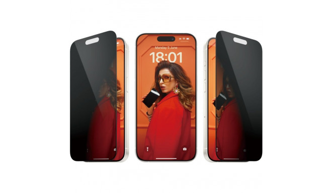 "PanzerGlass Privacy iPhone 15 Pro. UWF w. EasyAligner"