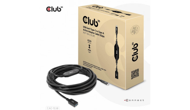 "Club3D Kabel USB 3.2 Typ C  USB Typ A 5Gbps St/Bu 10m"