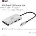 "Club3D Adapter USB 3.1 Typ C > 2x USB C + 2x USB A Lade Hub"