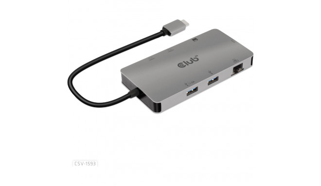 "Club3D USB-C 8in1-HUB >2xHDMI/2xUSB/USB-C/LAN 4K60Hz PD100W"