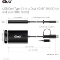 "Club3D Adapter USB Typ C/A > HDMI / VGA St/Bu"