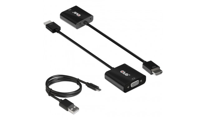 "Club3D Adapter HDMI 1.4 > VGA (mit Audio) St/Bu retail"