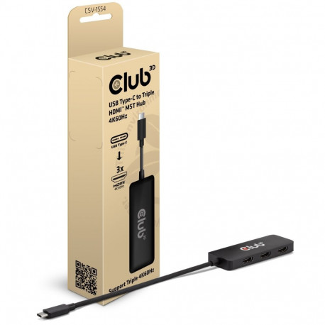 "Club3D MST-Hub USB 3.2 Typ C > 3x HDMI 4K60Hz St/Bu retail"