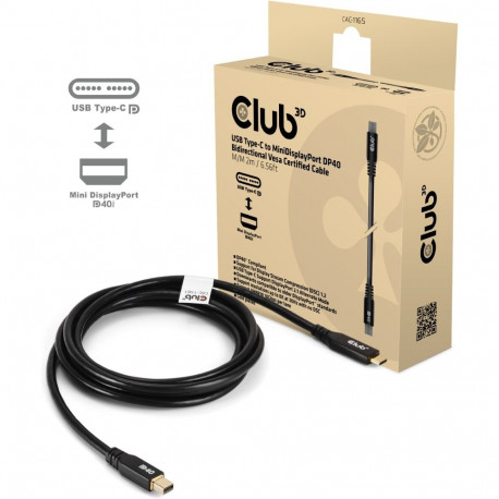 "Club3D Kabel USB Typ C  MiniDP 2.1 2m 8K30Hz St/St"