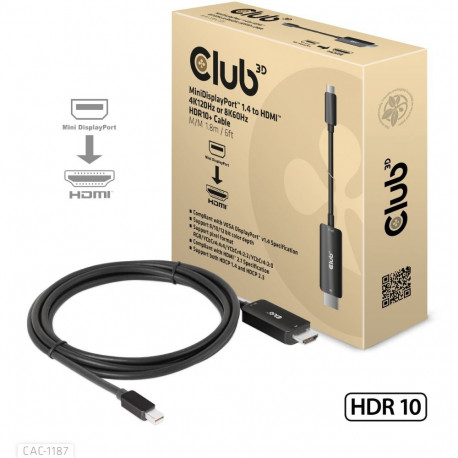 "Club3D Kabel MiniDP 1.4 > HDMI 1.8m 8K60Hz St/St retail"