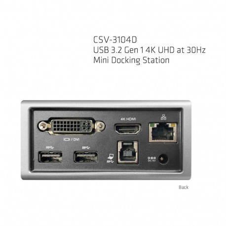 "Club3D 4K Mini-Dockingst USB3 ->4xUSB3/HDMI/DVI/LAN silber"