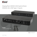 "Club3D KVM Switch 4K60Hz 2x USB-C> HDMI/DP/3xUSB/2xUSB-C/LAN"