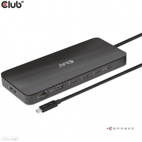 "Club3D Thunderbolt4 11-in-1 Dockingstation 2 Displays St/Bu"