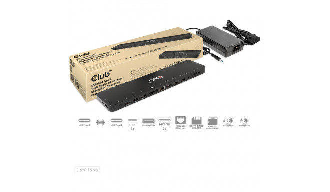 "Club3D 4K ChargingDock USB-C ->6xUSB3/DP/2xHDMI/LAN 120W"