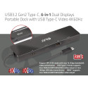 "Club3D USB-C 6in1-HUB >HDMI/2xUSB-C/2xUSB/LAN 8K30Hz PD100W"