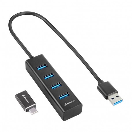 "Sharkoon 4-Port USB 3.2 Gen 1 Aluminium Hub (schwarz)"