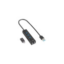 "Sharkoon 3-Port USB 3.2 Gen 1 Alu Hub + Ethernet (schwarz)"