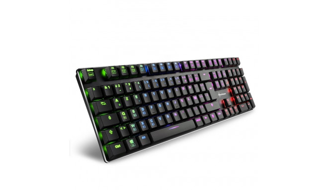 "Sharkoon PureWriter RGB (schwarz. FR-Layout. Kailh Choc Low Profile Blue)"