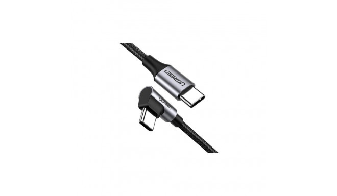 "UGREEN USB-C to Angled USB2.0-C Round Cable 1m Gray Black"