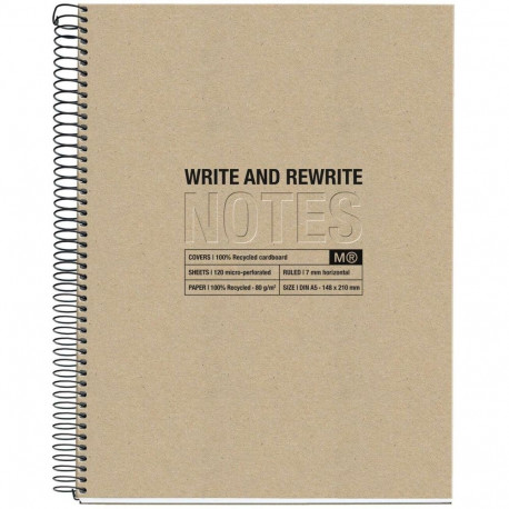 "Miquelrius Notizblock BEIGE Recycle A5 80 Blatt (Speditionsversand)"