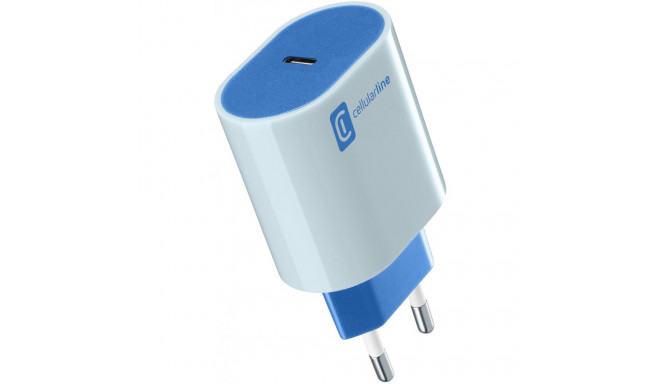 "Cellularline USB-C CHARGER PD 20W BLUE"