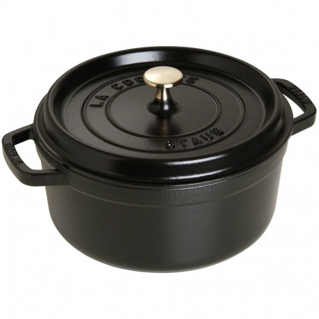 "Staub La Cocotte 24cm rund. schwarz. Gusseisen"
