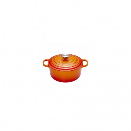 Le Creuset Signature ümmargune hautamispott 26 cm leegipunane
