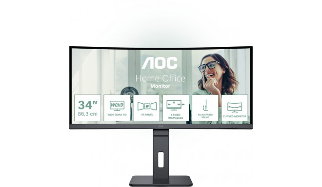 "AOC 86.0cm (34"") CU34P3CV 21:09 HDMI+DP+USB-C VA Curved retail"