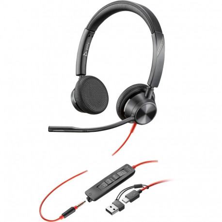 "Poly Headset Blackwire C3325 Stereo USB-C/A & 3.5 mm"