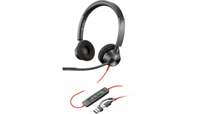 "HP Poly Blackwire 3320 Stereo USB-C Headset +USB-C/A Adapter (213934-01)"