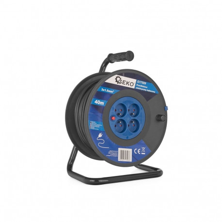 Pikendusjuhe trumliga elektritööriistadele 40m 3x1.5mm² 4 pistikupesa G17509 GEKO