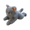 Cat lying down 55 cm gray