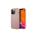 Guess GUHCP13LPSASBPI iPhone 13 Pro / 13 6,1" roosa kõvakaaneline Saffiano triibuline ümbris
