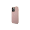 Guess GUHCP13LPSASBPI iPhone 13 Pro / 13 6,1" roosa kõvakaaneline Saffiano triibuline ümbris