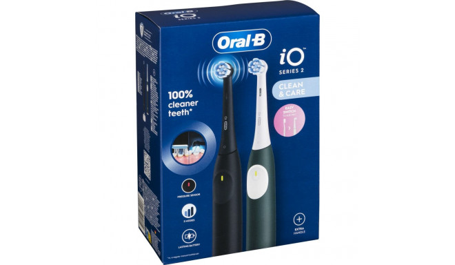 Oral-B iO2 Duo elektriline hambaharjade paar, must ja roheline