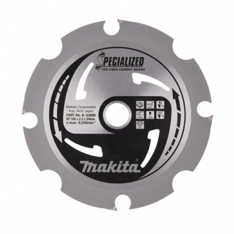 Lõikeketas tsementkiudmaterjalidele MAKITA 165x2.3x20mm 4T 12°