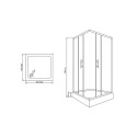 SHOWER ENC QA111-90 ARIS SQUARE 90X195