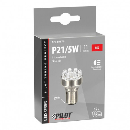 Led pirn 12V,21/5W,BAY15D punane