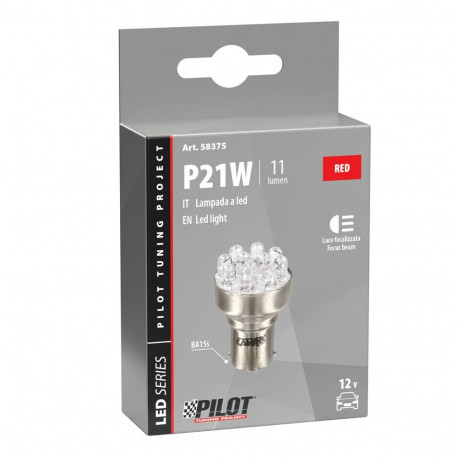 Led pirn 12V 21W BA15S punane