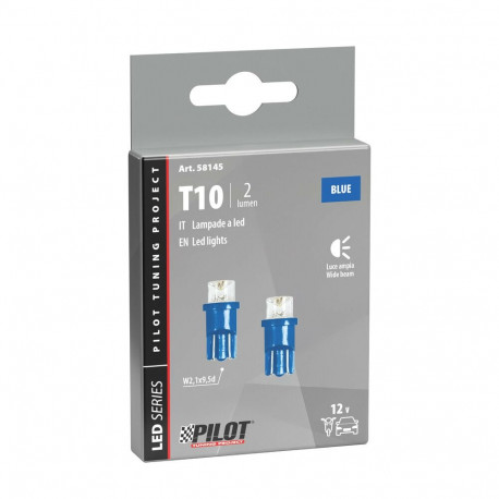 Led pirn 2tk T10, sinine 12V