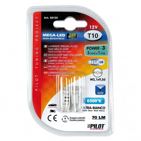 Pirnid megaled 2tk, 12V, 3 ledi,valge