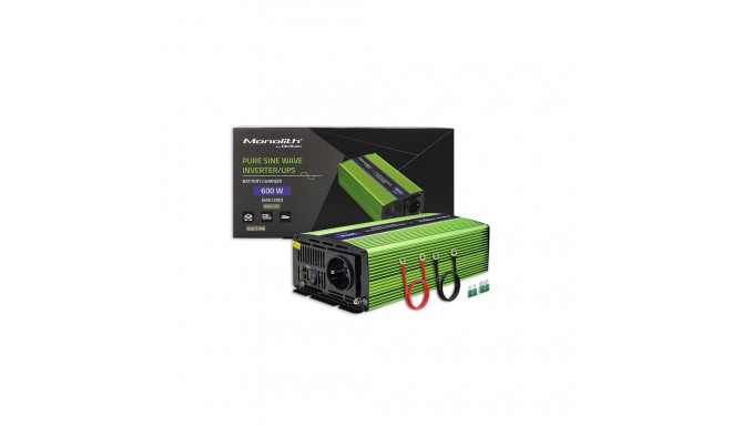 Qoltec Monolith power adapter/inverter Auto 600 W Green