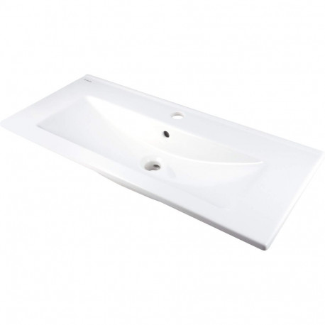 Ceramic basin inset with faucet space