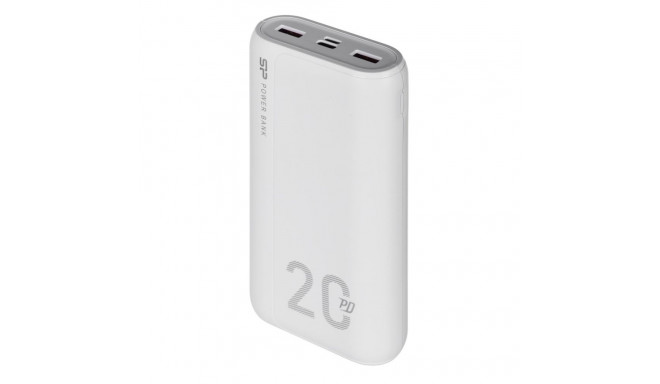 SILICON POWER QS15 valge välisaku 20000 mAh 2x USB QC 3.0 1x USB-C PD (SP20KMAPBKQS150W)