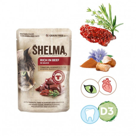 SHELMA veiserohke kastmes märg kassitoit 85g